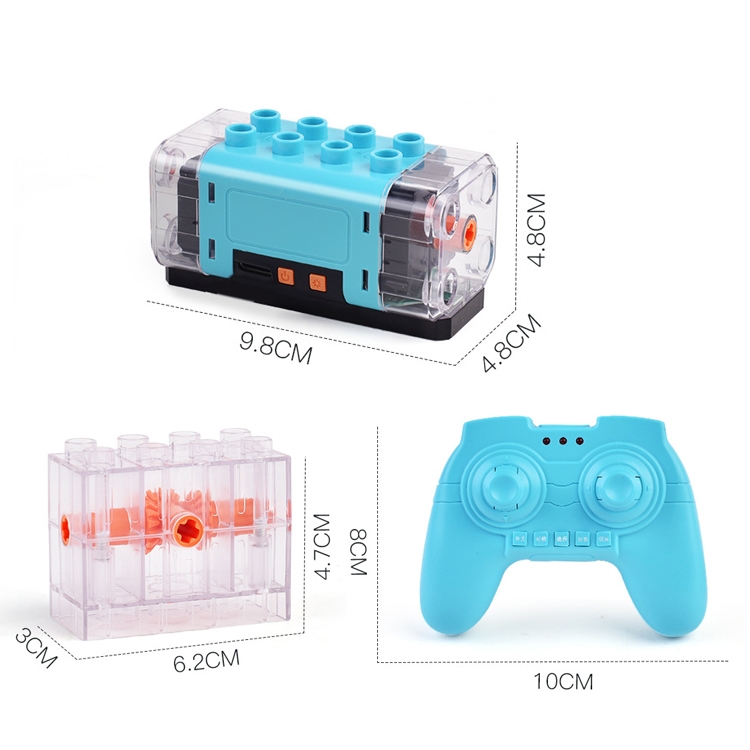 5 in 1 Multi-rotation Interface Gearbox + Motor + Remote Control Large Particle Building Block Toy Remote Control Motor - Image 2