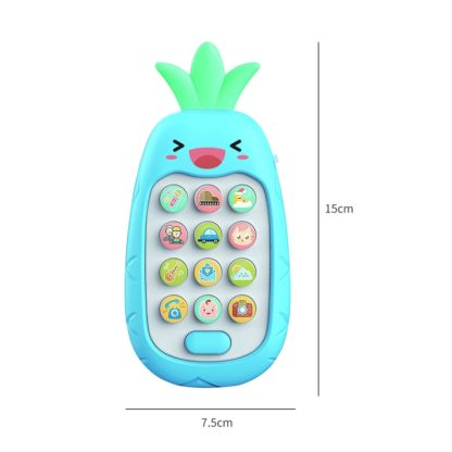 2 PCS Baby Early Education Chinese-English Bilingual Multifunctional Telephone Toy, Colour: Blue Pineapple - Image 3