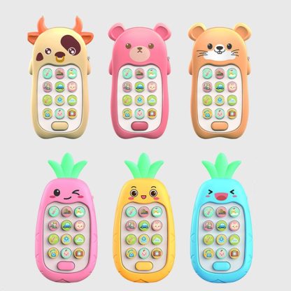 2 PCS Baby Early Education Chinese-English Bilingual Multifunctional Telephone Toy, Colour: Pink Pineapple - Image 2