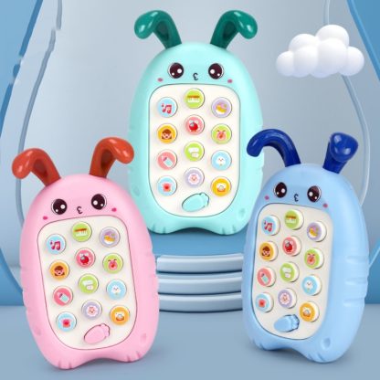 2 PCS Baby Early Education Chinese-English Bilingual Multifunctional Telephone Toy, Colour: Blue Rabbit - Image 2