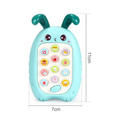 2 PCS Baby Early Education Chinese-English Bilingual Multifunctional Telephone Toy, Colour: Blue Rabbit - Image 3