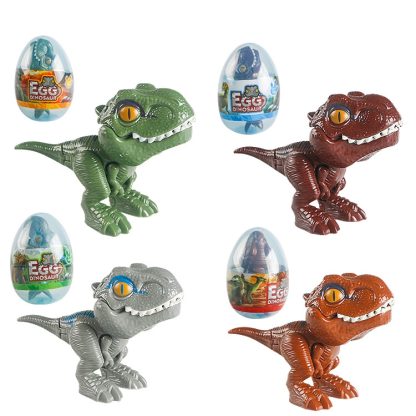 4 PCS Children Fun Doll Bite Finger Dinosaur Small Toys Simulation Tyrannosaurus Toys, Colour: Gray-Egg - Image 2