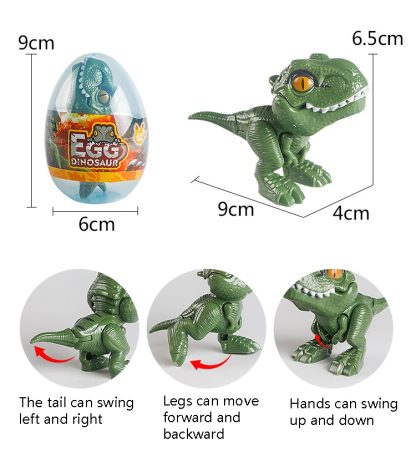 4 PCS Children Fun Doll Bite Finger Dinosaur Small Toys Simulation Tyrannosaurus Toys, Colour: Gray-Egg - Image 3