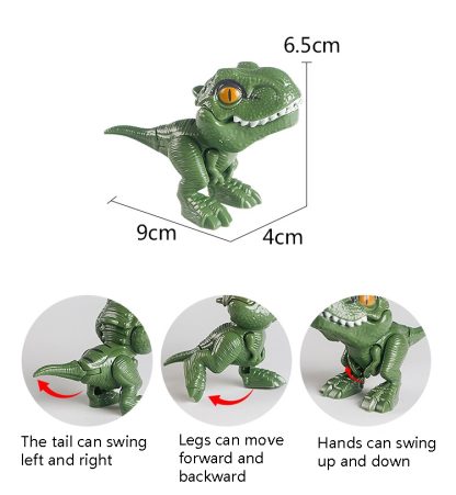 4 PCS Children Fun Doll Bite Finger Dinosaur Small Toys Simulation Tyrannosaurus Toys, Colour: Gray-OPP Bag - Image 3