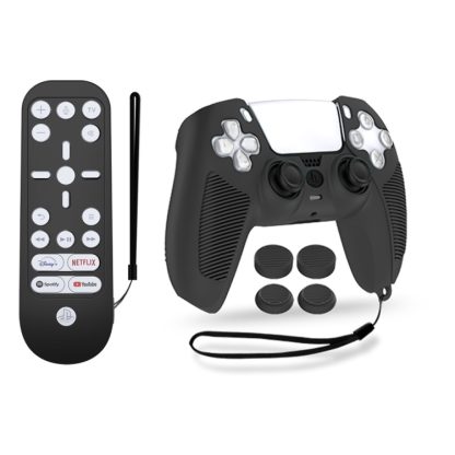 V1-1 Game Console & Remote Control Rocker Cap Silicone Protective Cover For PS5( Black)