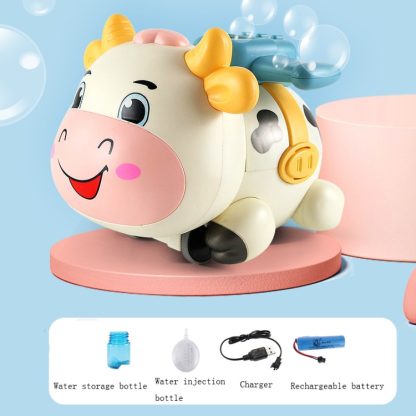 Electric Spray Bubble Machine Remote Control Car Toy For Children(Cow) - Image 2