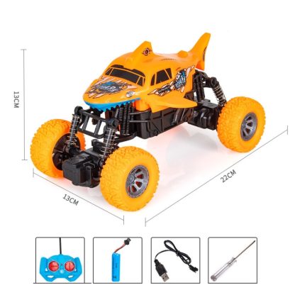 Remote Control Car Drifting Climbing Four-Wheel Drive Off-Road Vehicle Toy For Children, Colour: SUV Shark Orange - Image 2