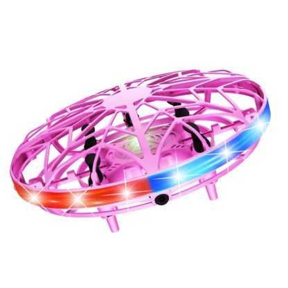 UFO Five Induction Smart Aircraft Toys Colorful Luminous Somatosensory With Flip Small Four-Axis Toys, Colour: Pink