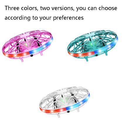 UFO Five Induction Smart Aircraft Toys Colorful Luminous Somatosensory With Flip Small Four-Axis Toys, Colour: Pink - Image 2