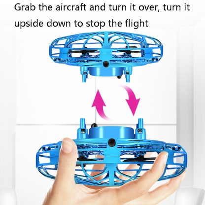 UFO Five Induction Smart Aircraft Toys Colorful Luminous Somatosensory With Flip Small Four-Axis Toys, Colour: Pink - Image 3