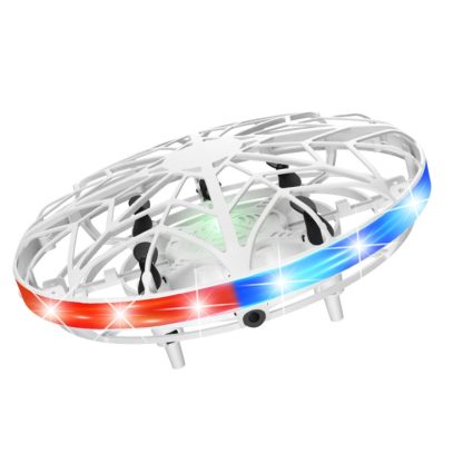 UFO Five Induction Smart Aircraft Toys Colorful Luminous Somatosensory With Flip Small Four-Axis Toys, Colour: White