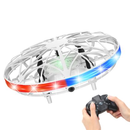 UFO Five Induction Smart Remote Control Aircraft Toys Colorful Luminous Somatosensory With Flip Small Four-Axis Toys, Co