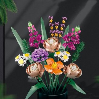 Building Blocks Flowers Valentine Day Gifts Adult Decompression DIY Bouquet Small Particle Building Blocks, Style: Flowe