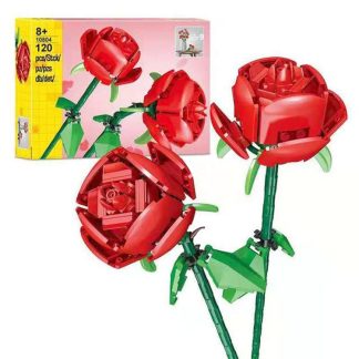 Building Blocks Flowers Valentine Day Gifts Adult Decompression DIY Bouquet Small Particle Building Blocks, Style: 2 Ros