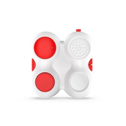 Decompression Handle Fidget Cube Dice Decompression Finger Sports Toy(Four-page Handle - White Red) - Image 2