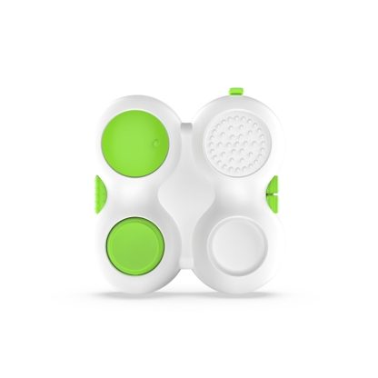 Decompression Handle Fidget Cube Dice Decompression Finger Sports Toy(Four-page Handle - White Green) - Image 2