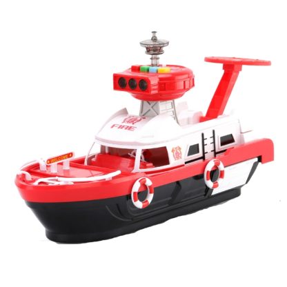 Children Education Boat Toy Storage Parking Lot Ship with Light and Sound Function, Style: Fire - 9 Cars+1 Aircraft - Image 2