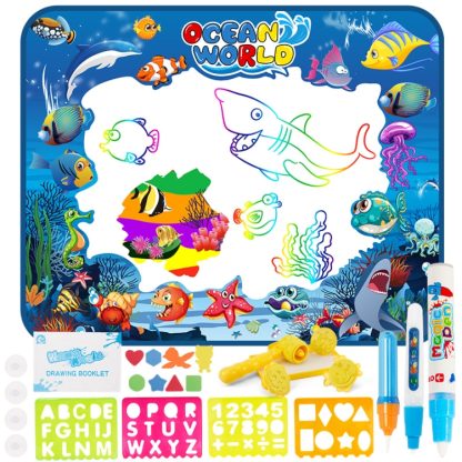 6614 Children Water Drawing Canvas Magic Graffiti Mat, Size: 100 x 80cm New Version