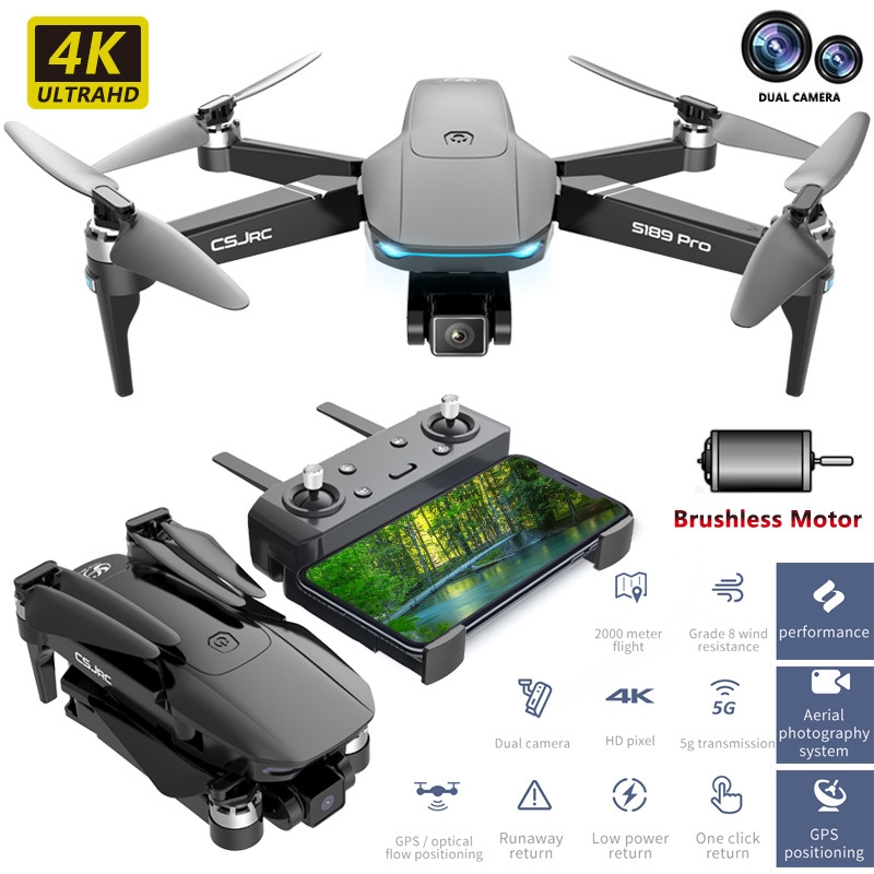 CSJRC S189 GPS Intelligent Positioning HD Aerial Photography UAV Brushless Remote Control Quadcopter, Specification: 5G- - Image 2