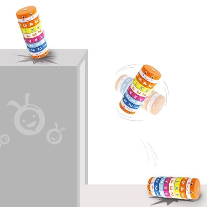 Children Number Puzzle Arithmetic Multicolor Rotating Shaft Baby Early Education Wooden Teaching Kids, Style:  Cylinder - Image 3