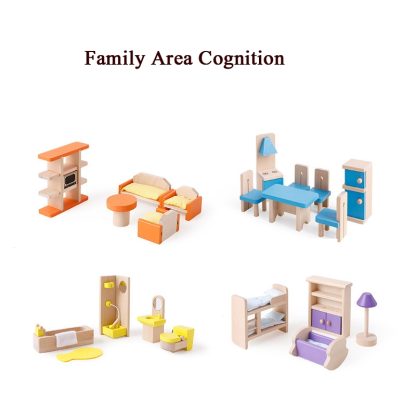 Onshine Pretend Play Scene DIY Role Playing Wooden Furniture Accessories, Style: Children Room - Image 3