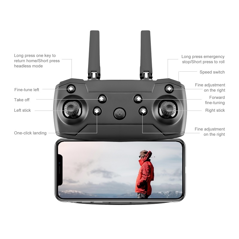 S62 Air Pressure Fixed Height Foldable Remote Control Drone Aerial Photography HD Quadcopter, Specification: 4K Double C - Image 3