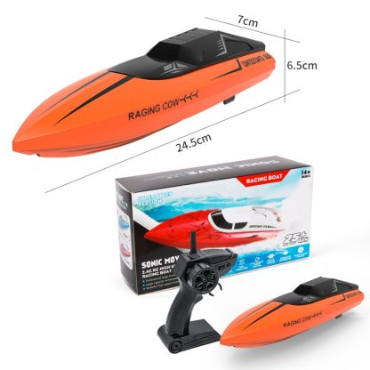 Wireless Electric Remote Control Boat Children Toy Mini Water Speedboat, Colour: Orange - Image 3