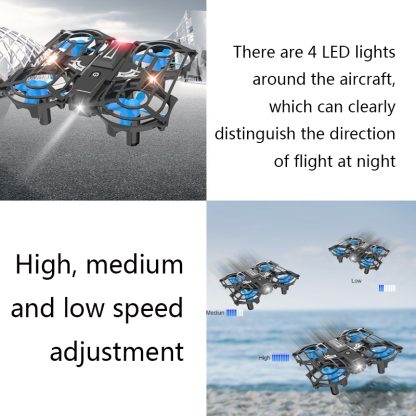 C56 Mini Drone Four-Axis Grid Remote Control Portable Handheld Aircraft Children Toy(Blue) - Image 3