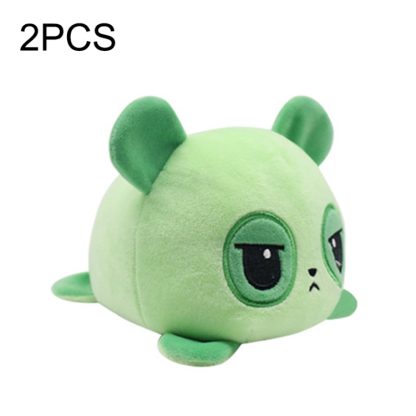 2 PCS Cute Plush Flip Toy Double-Sided Doll(Green Panda)