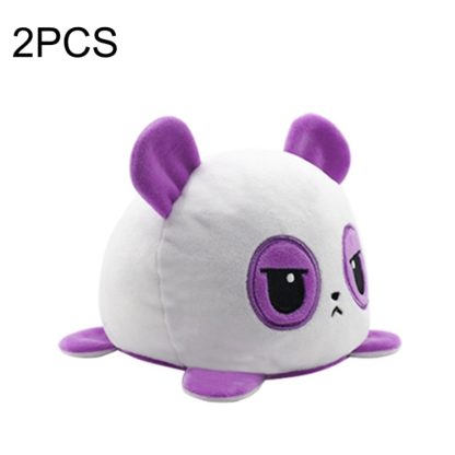 2 PCS Cute Plush Flip Toy Double-Sided Doll(Purple Panda)