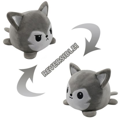 2 PCS Cute Plush Flip Toy Double-Sided Doll(Gray Koji) - Image 2