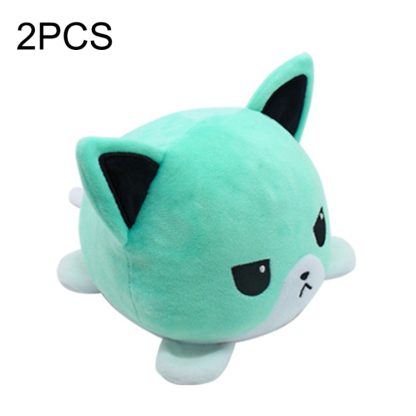 2 PCS Cute Plush Flip Toy Double-Sided Doll(Blue Kitten)