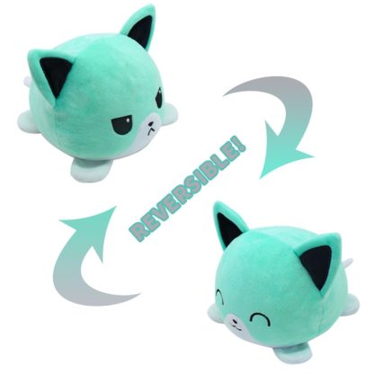 2 PCS Cute Plush Flip Toy Double-Sided Doll(Blue Kitten) - Image 2