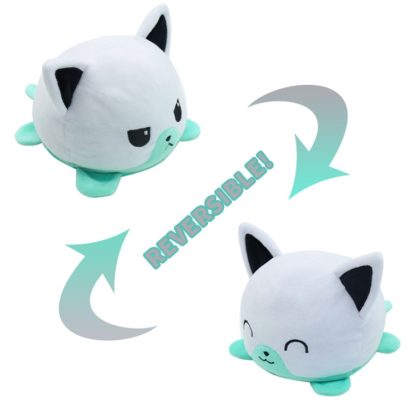 2 PCS Cute Plush Flip Toy Double-Sided Doll(Blue White Kitten) - Image 2