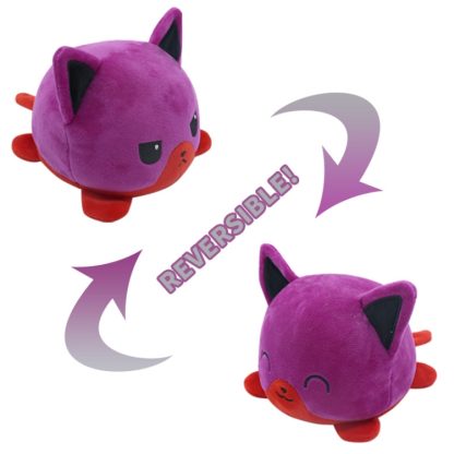 2 PCS Cute Plush Flip Toy Double-Sided Doll(Purple Red Kitten) - Image 2