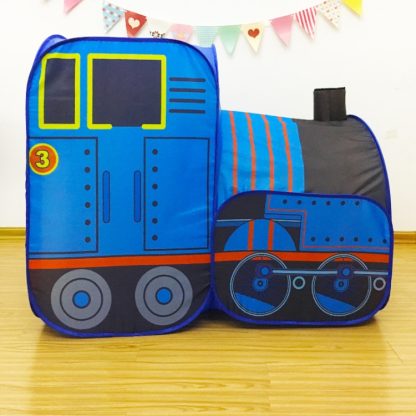 Children Tent House Train Foldable Play House Indoor Crawling Tunnel Ocean Ball Pool - Image 3