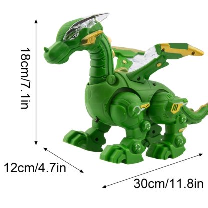 Electric Mechanical Dinosaur Toy Simulation Animal Toy Multifunctional Sound And Light Toy, Style: No Spray-Green - Image 3