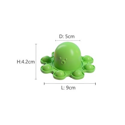 2 PCS Double-Sided Flip Bubble Decompression Toy Octopus Keychain, Colour: Red To Camouflage - Image 3