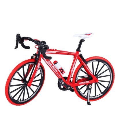 1:8 Scale Simulation Alloy Bicycle Model Mini Bicycle Toy Decoration(Race Bike-Red)