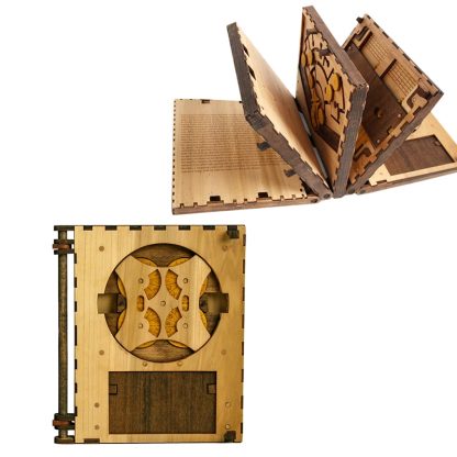 The Book of Puzzle Wooden Code Book Deciphering Toy, Colour: 7 Page Assembled - Image 2