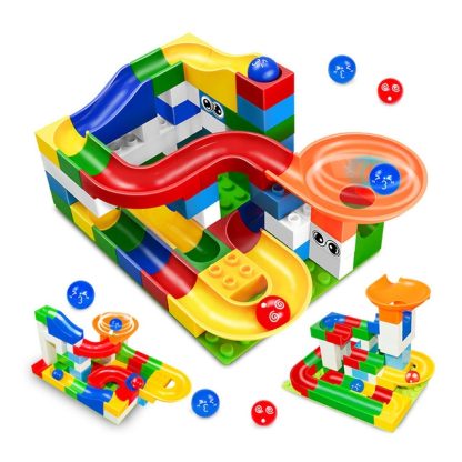 52 PCS/Set Construction Marble Race Run Maze Balls Track Building Blocks Big Size Educational Bricks