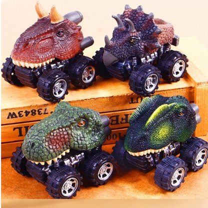 Children Gift Dinosaur Toy Car Model Pull Back Mini Toy Car(Double Crown Dragon) - Image 3