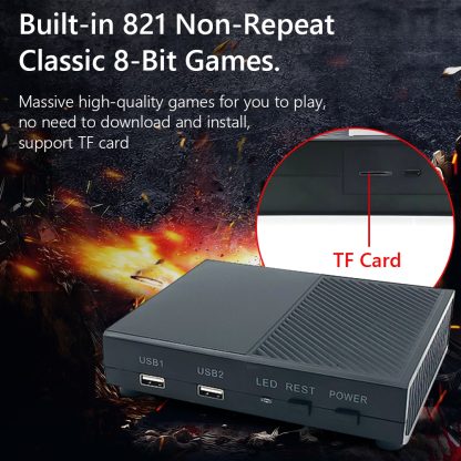 RS-95 HD Mini TV Game Console Retro Home Game Box With Double Wired Handle Built-In 821 Games(US Plug) - Image 3