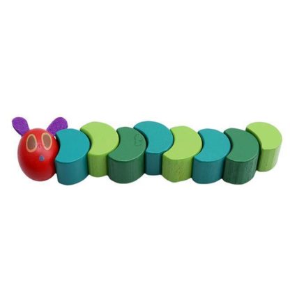 Kids Wooden Twisty Caterpillar Stress Relief Early Childhood Blocks Toy - Image 2