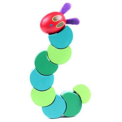 Kids Wooden Twisty Caterpillar Stress Relief Early Childhood Blocks Toy - Image 3