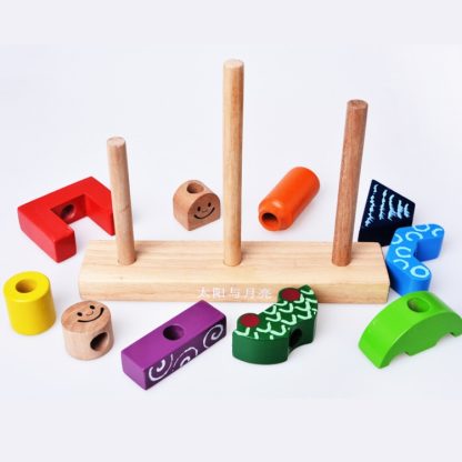 Logic Game Wooden Blocks Children Educational Toys IQ Training Tools - Image 3