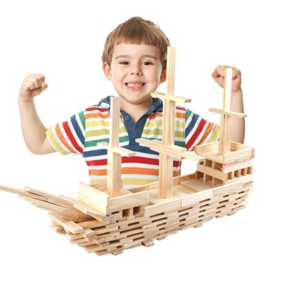 100 PCS / Set Wooden Architectural Model Building Blocks Puzzle Children Early Education Toys - Image 2