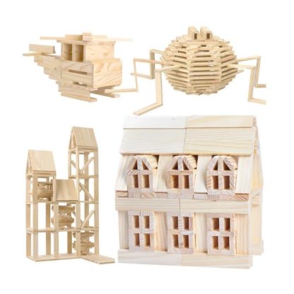 100 PCS / Set Wooden Architectural Model Building Blocks Puzzle Children Early Education Toys - Image 3