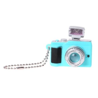 Mini Retro Camera Keychain Mobile Phone Bag Pendant Children Toys(Blue)