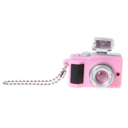 Mini Retro Camera Keychain Mobile Phone Bag Pendant Children Toys(Pink)